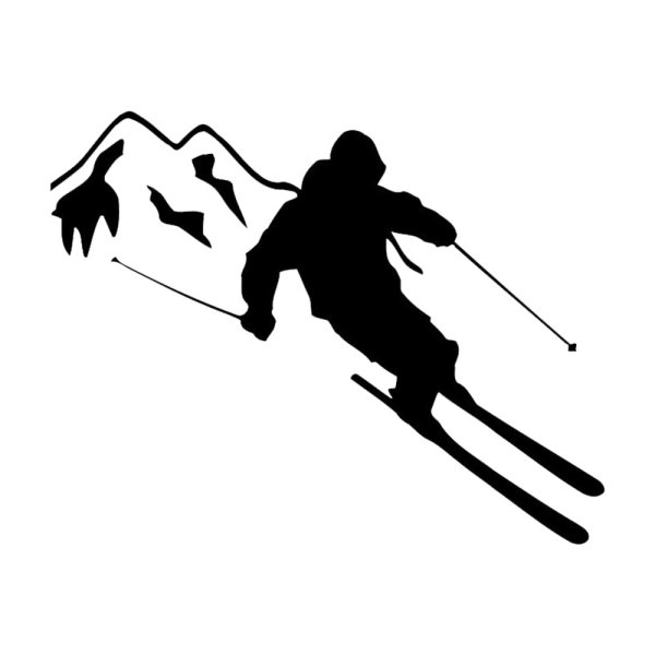 Лыжник на черном фоне