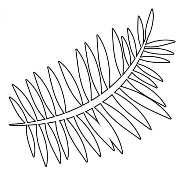 Тропические листья трафарет