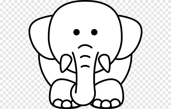 Слон чб для детей