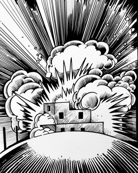 Взрыв черно белый