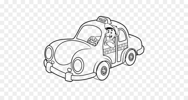 Водитель такси раскраска