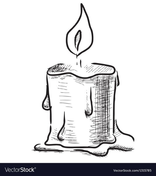 Свеча контурный рисунок