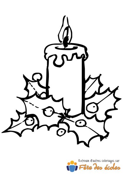 Новогодняя свеча раскраска