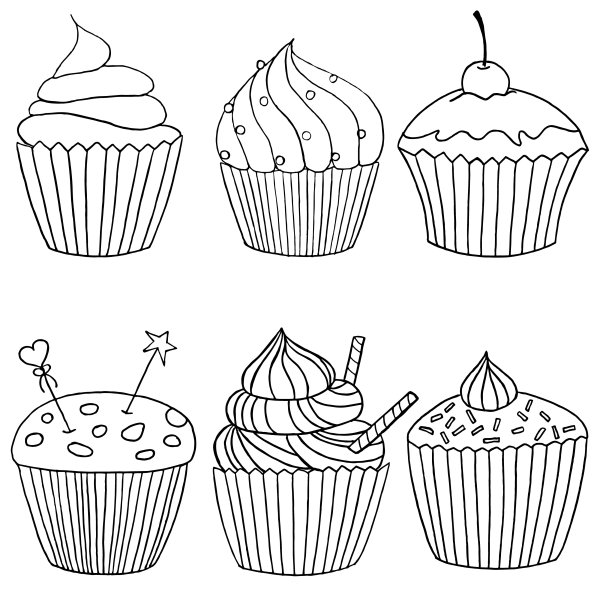 Раскраски пирожные