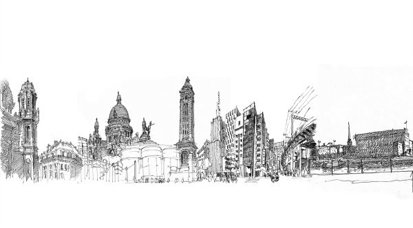 Панорама города в графике