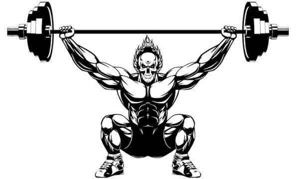 Скелет со штангой