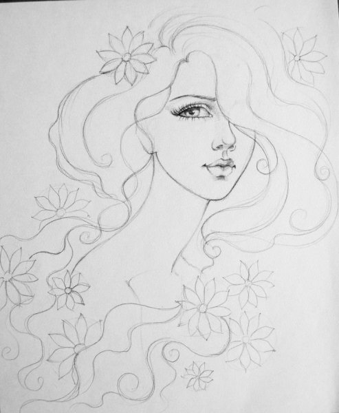 Женский образ карандашом