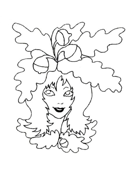 Девочка осень раскраска