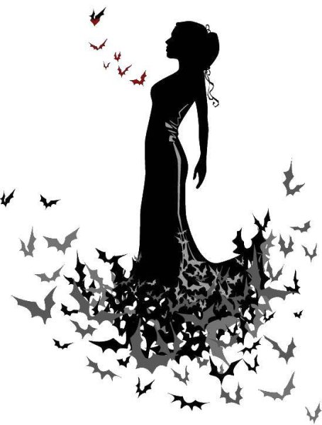 Силуэтные рисунки девушек