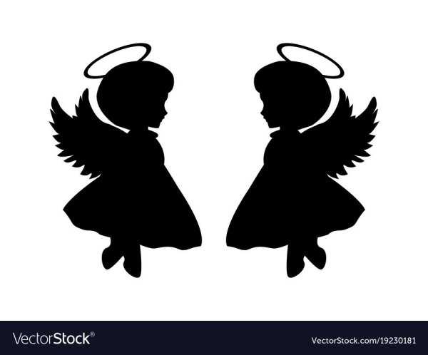 Силуэт двух ангелочков