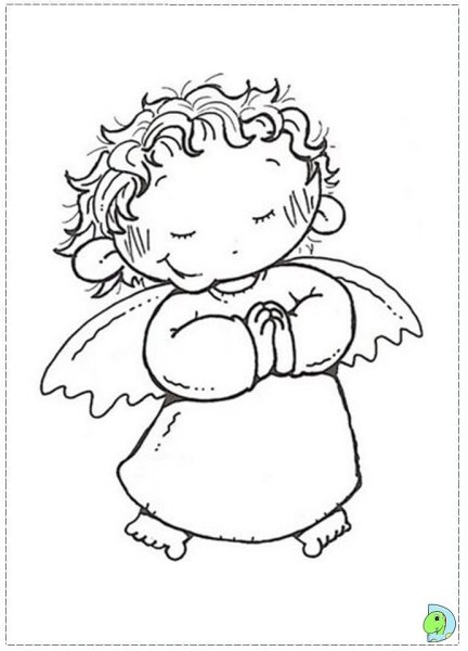 Контурный рисунок ангела