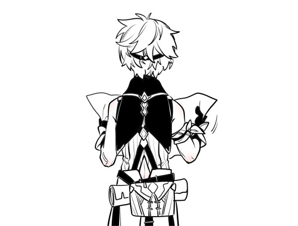 Беннет Геншин чёрно белый