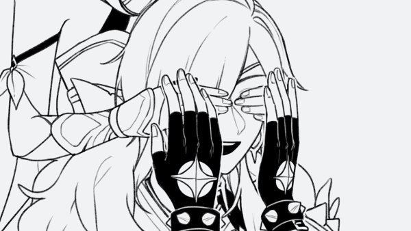 Геншин Импакт чёрно белые