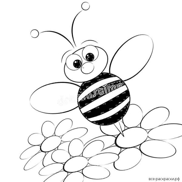 Раскраска пчёлка для детей