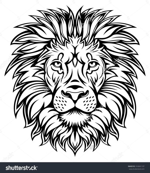 Морда Льва трафарет