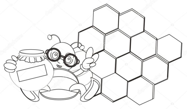 Раскраска пчелы и соты