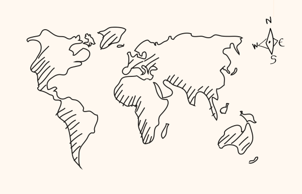 Карта мира рисунок