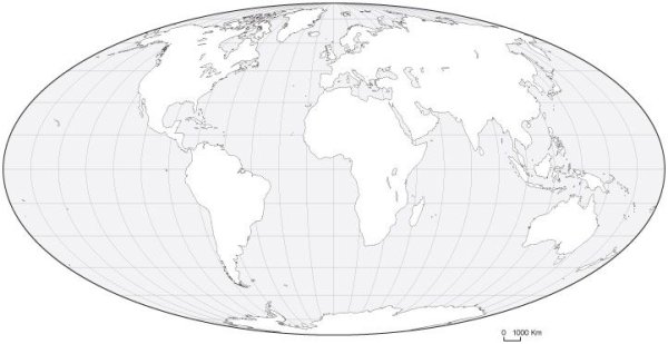 Карта контур для детей