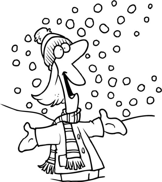 Снегопад раскраска для детей