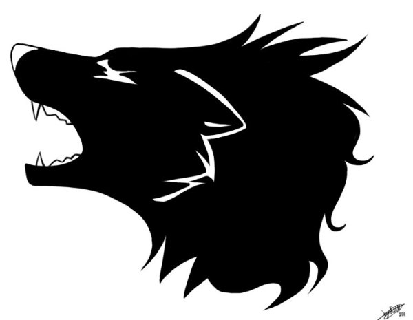 Силуэт головы волка