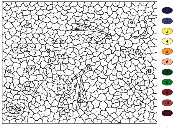 Раскраски по цифрам сложные