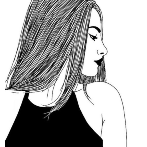 Черно белые рисунки девушек для срисовки