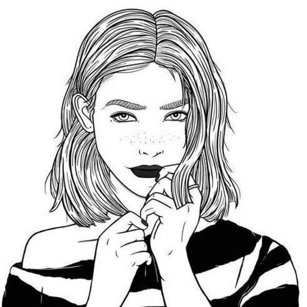 Рисунки девушек карандашом в стиле арт