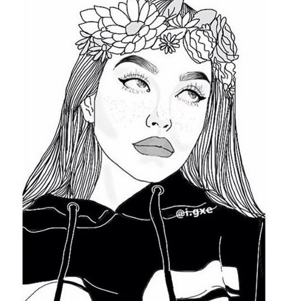 Раскраски девушки в стиле арт