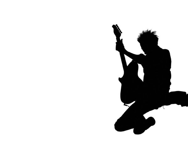 Гитарист силуэт