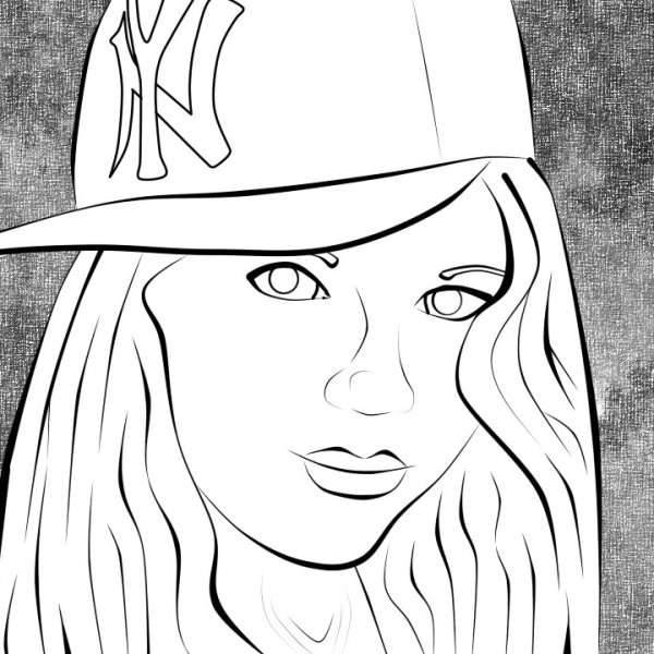 Инстасамка рисунок чб