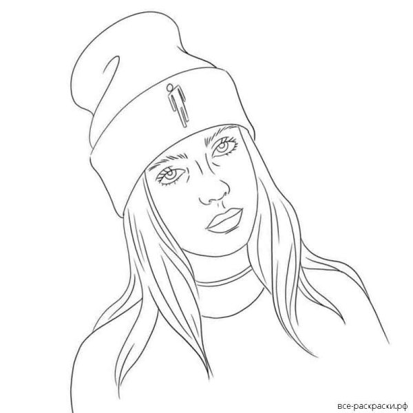 Раскраска Билли Айлиш 2020