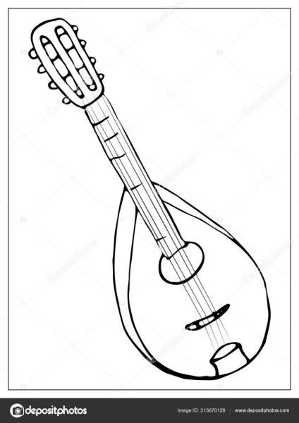 Домра раскраска для детей