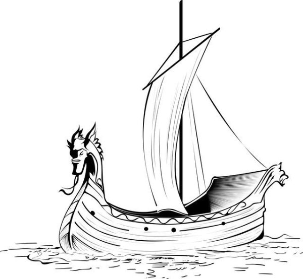 Лодка викингов дракар