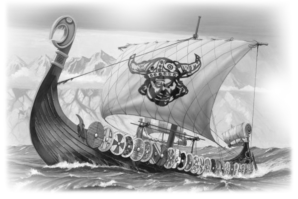 Драккар викингов вектор