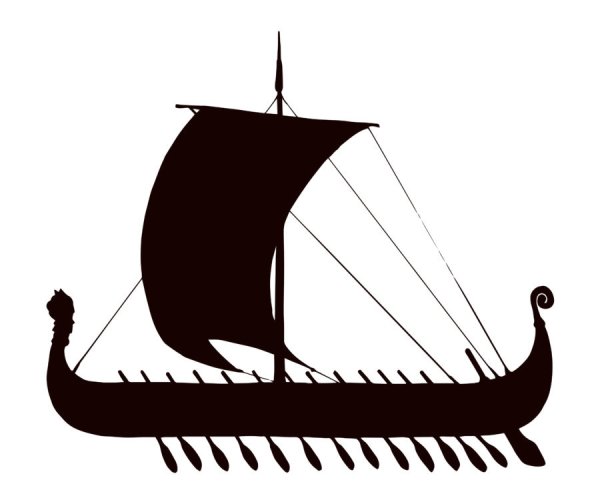 Драккар сбоку вектор