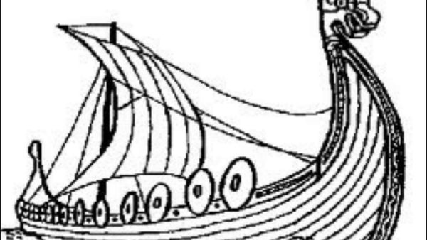 Драккар викингов раскраска