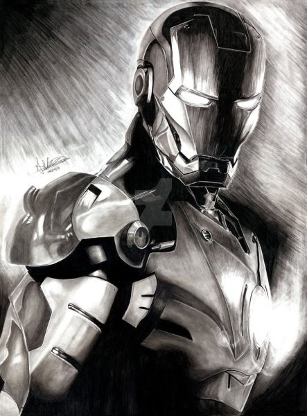 Железный человек черно белый