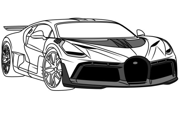 Раскраска Бугатти Шерон