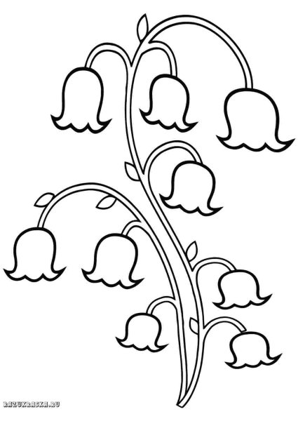 Трафарет цветов колокольчик