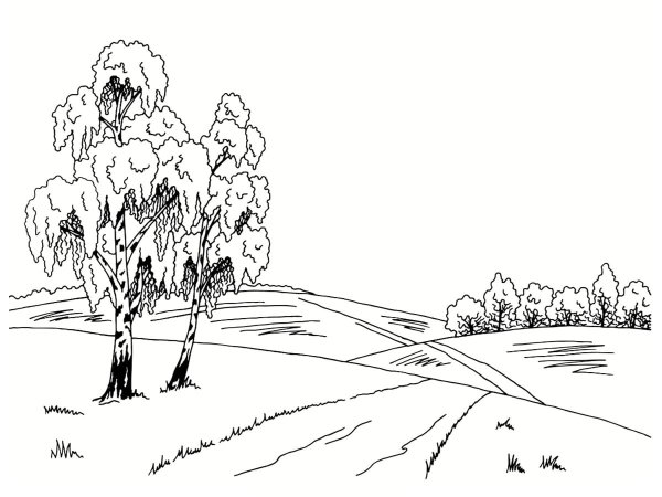 Русская природа раскраска