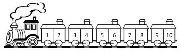 Раскраска поезд с вагонами