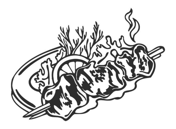 Шампур с мясом вектор