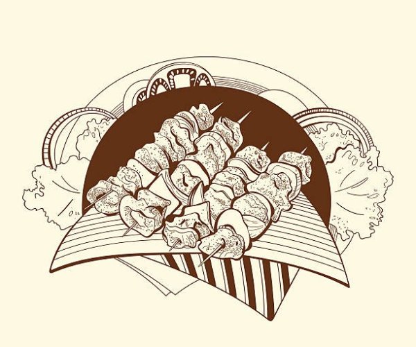 Шашлык черно белый