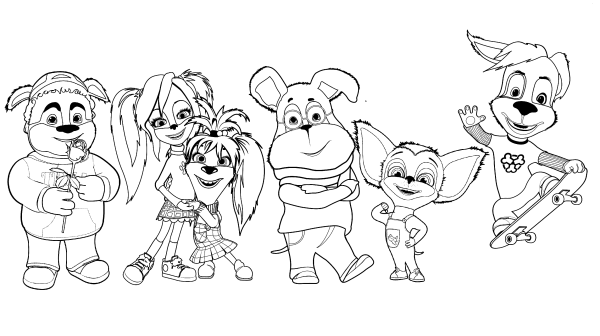 Раскраска Барбоскины дружок и Гена