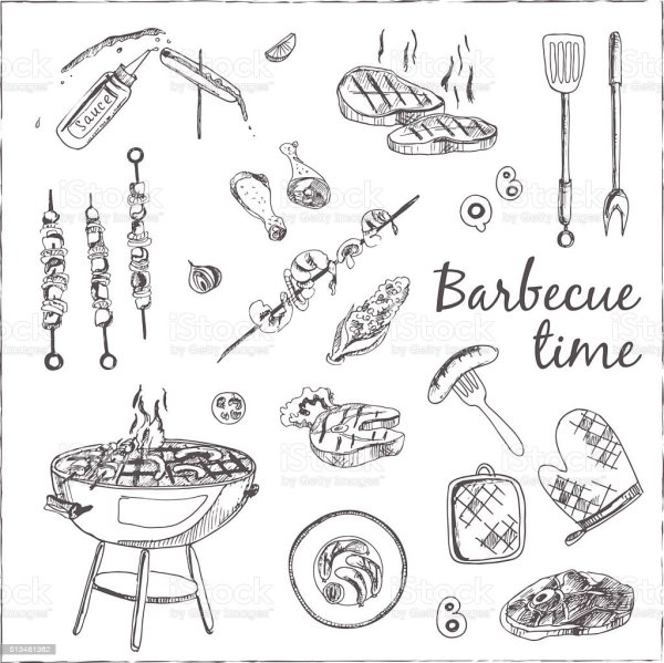 Шашлык раскраска