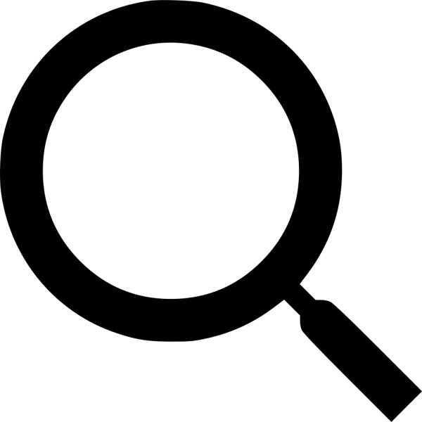 Значок черно белый лупы