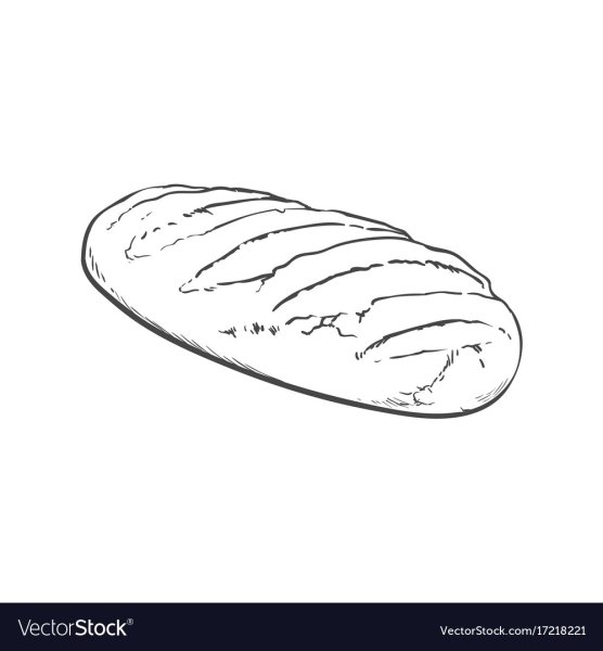 Батон контурный рисунок