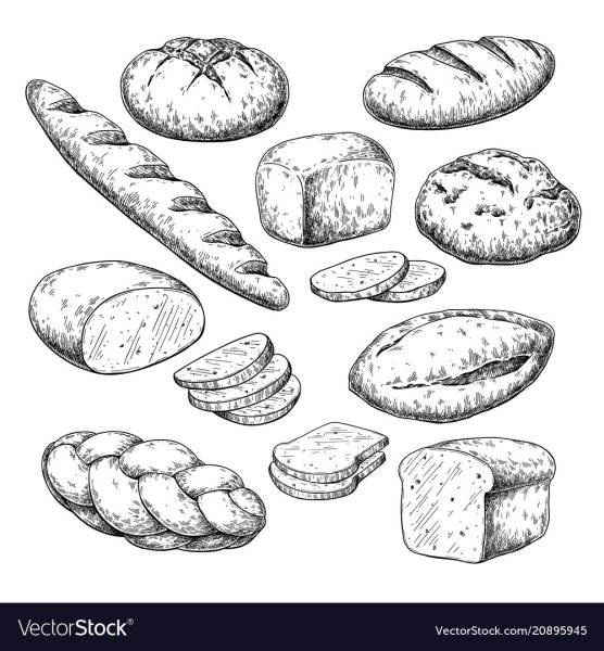 Раскраска хлебобулочные изделия для детей