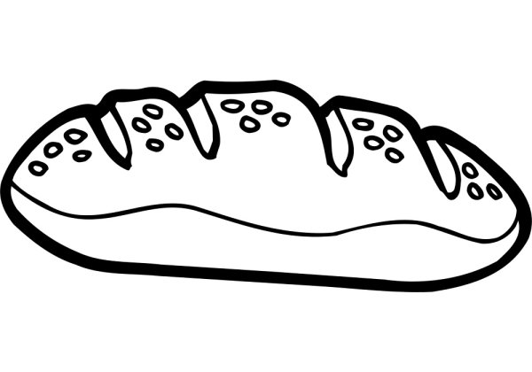 Батон хлеба раскраска