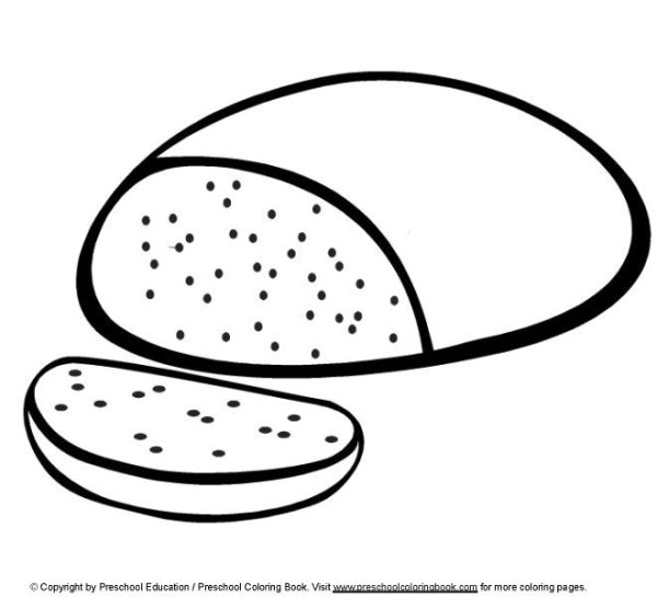 Хлеб раскраска для детей